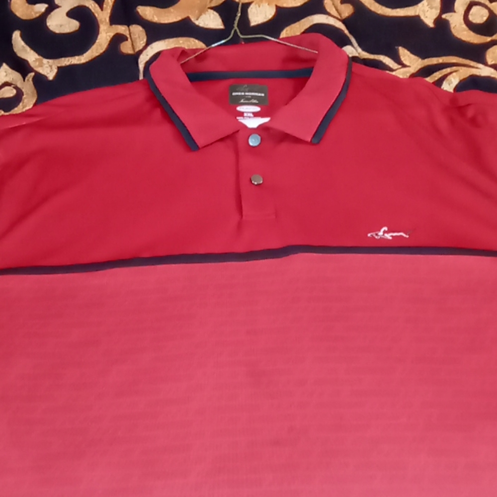 Burgundy and black shirt